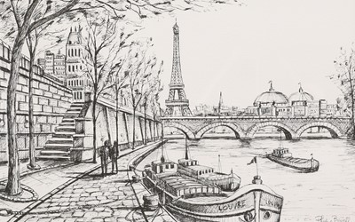 Lot 1042 - Phillip Bissell (Contemporary) "A Seine Walk"...