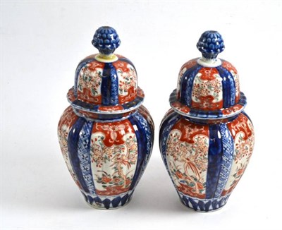 Lot 298 - Small pair of Japanese Imari vases