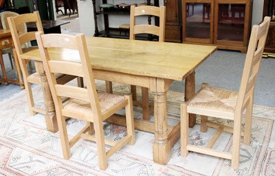 Lot 1427 - A 20th Century Light Oak Country Table, 152cm...