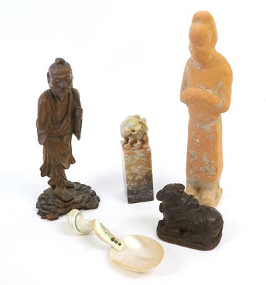 Lot 229 - A Chinese Soapstone Hand Seal, Qing Dynasty,...