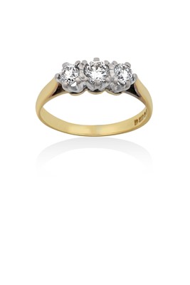 Lot 2195 - An 18 Carat Gold Diamond Three Stone Ring the...