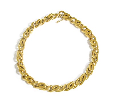 Lot 379 - A Fancy Link Bracelet, stamped '14Kt', length...