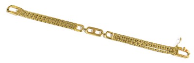 Lot 378 - A Buckle Motif Bracelet, stamped '14', length...