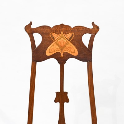 Lot 277 - An Art Nouveau Inlaid Mahogany Armchair, the...