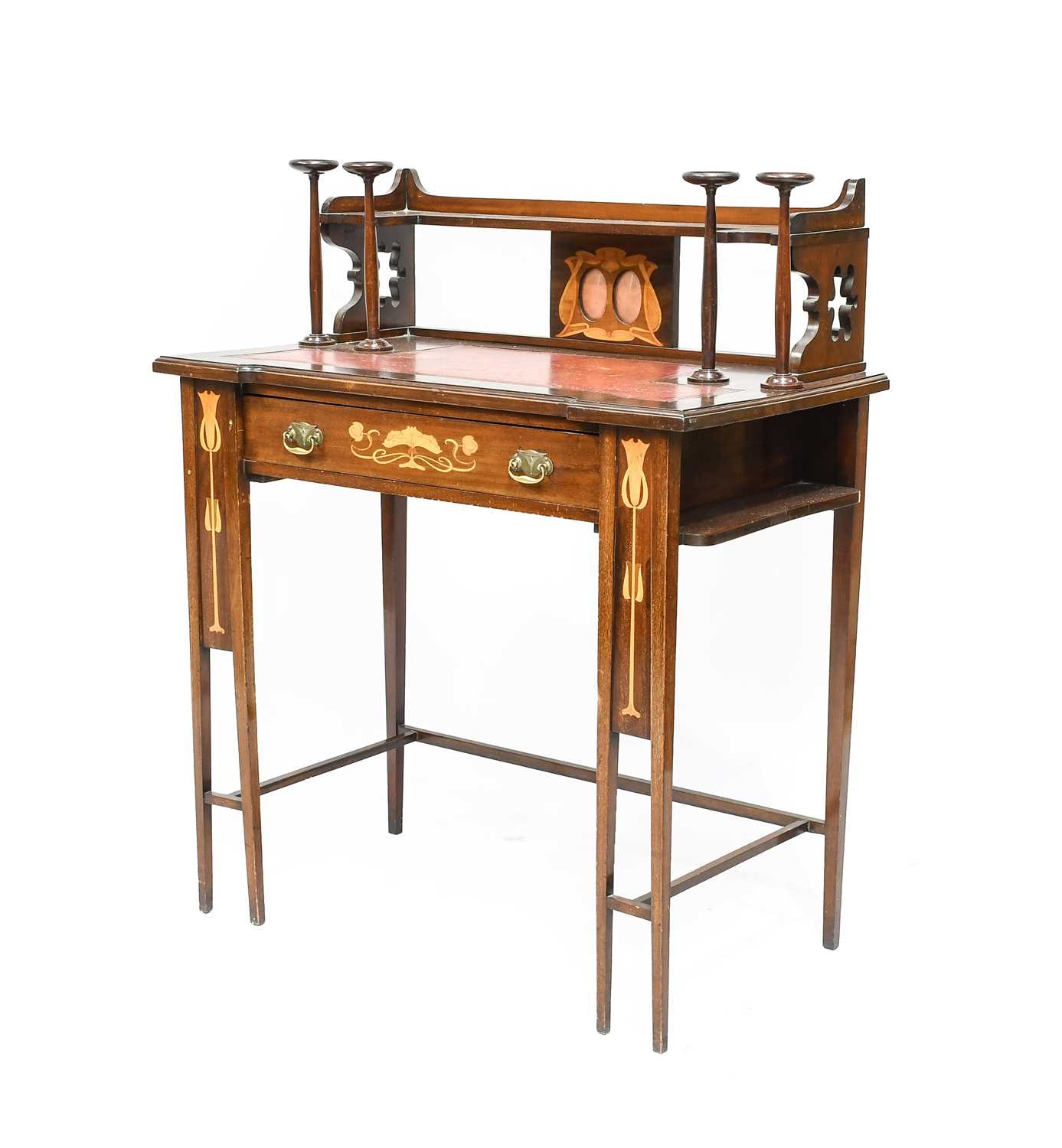 Lot 276 - An Art Nouveau Inlaid Mahogany Writing Desk,...