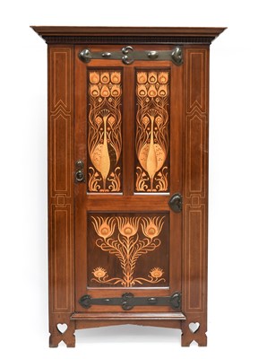Lot 274 - An Art Nouveau Inlaid Mahogany Hall Robe, with...