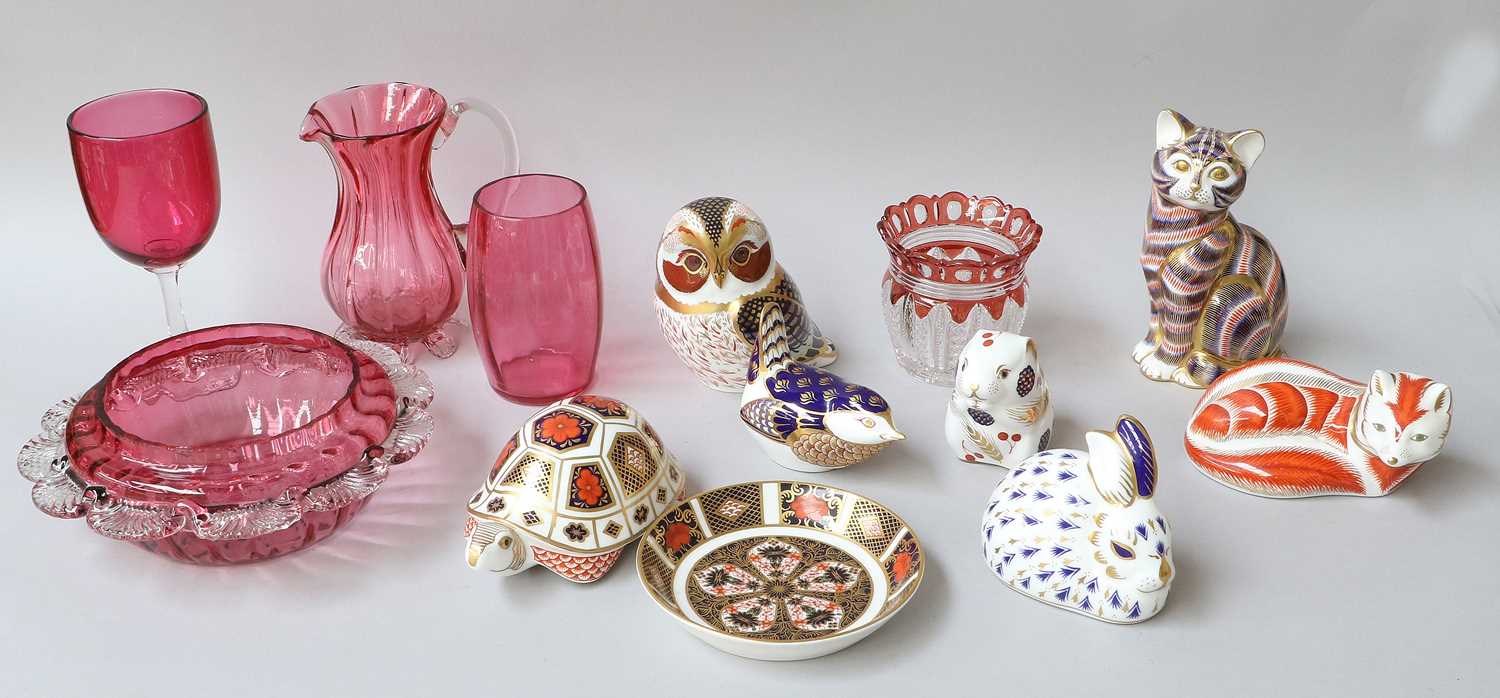 Lot 190 - Seven Royal Crown Derby Imari Paperweights, a...