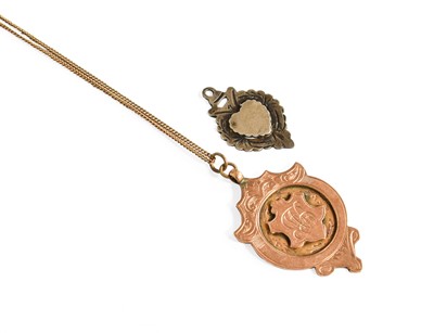 Lot 381 - A 9 Carat Gold Medallion on Chain, pendant...