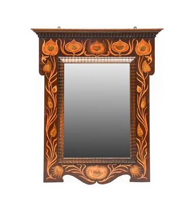 Lot 275 - An Art Nouveau Inlaid Mahogany Hall Mirror,...