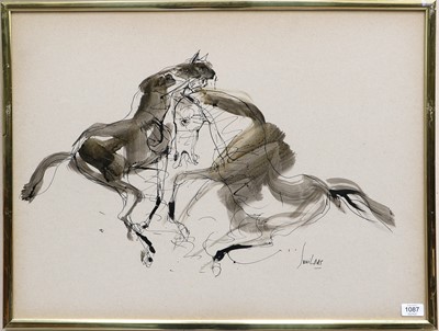 Lot 1087 - Sunil Das (1939-2015) Indian Study of Two...