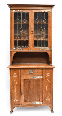 Lot 283 - An Arts & Crafts Oak Bookcase, the upper...