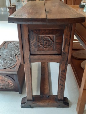 Lot 272 - An Arts & Crafts Carved Oak Cupboard, the...