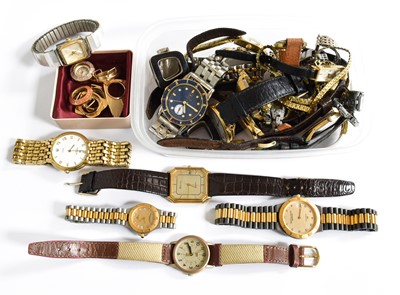 Lot 409 - A Quantity of Watches, including two plated...