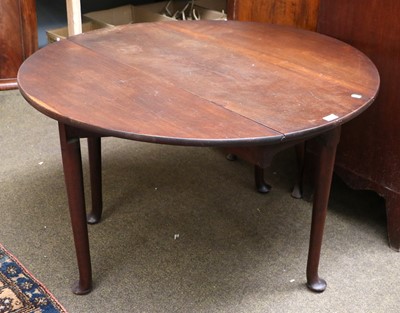 Lot 1305 - George III Pad Foot Dropleaf table, 109CM BY...