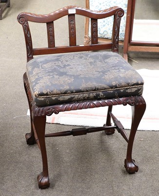 Lot 1372 - Mahogany Claw and Ball Dressing Stool