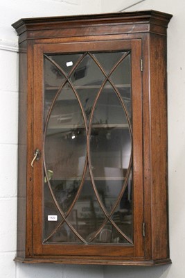 Lot 1420 - A George III Mahogany Glazed Hanging Corner...