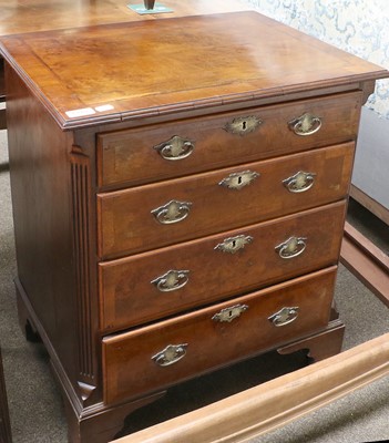 Lot 1370 - A George III Walnut Four Drawer Chest, of...