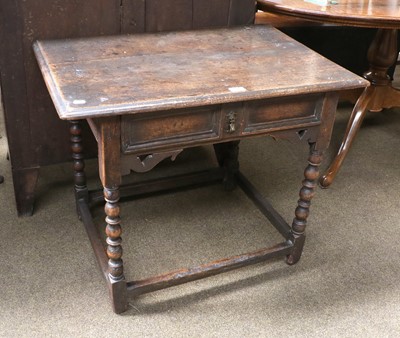 Lot 1360 - An 18th century Provincial Oak Side Table,...