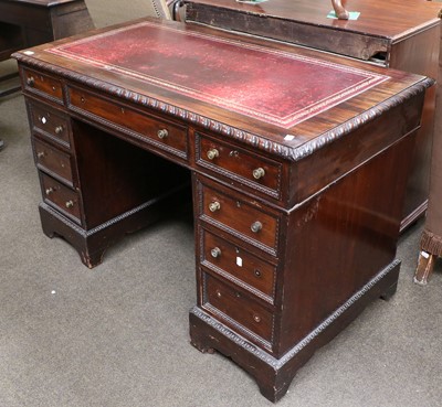 Lot 1373 - 19th century Mahogany Pedestal Desk, 120cm by...