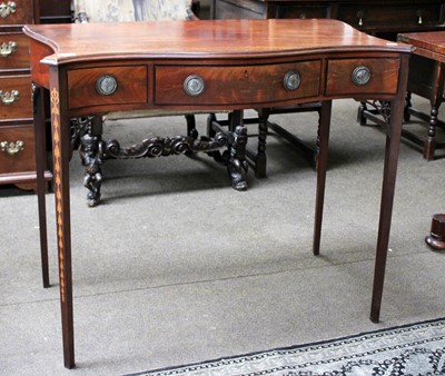 Lot 1323 - A 19th century Mahogany Serpentine Side Table,...