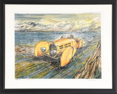 Lot 592 - Phil May (b1925) The Yellow Bugatti T57s...