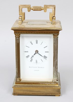 Lot 120 - A Modern Brass Carriage Timepiece, retailed by...