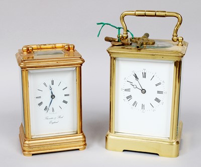 Lot 127 - A Brass Striking and Repeating Carriage Clock,...