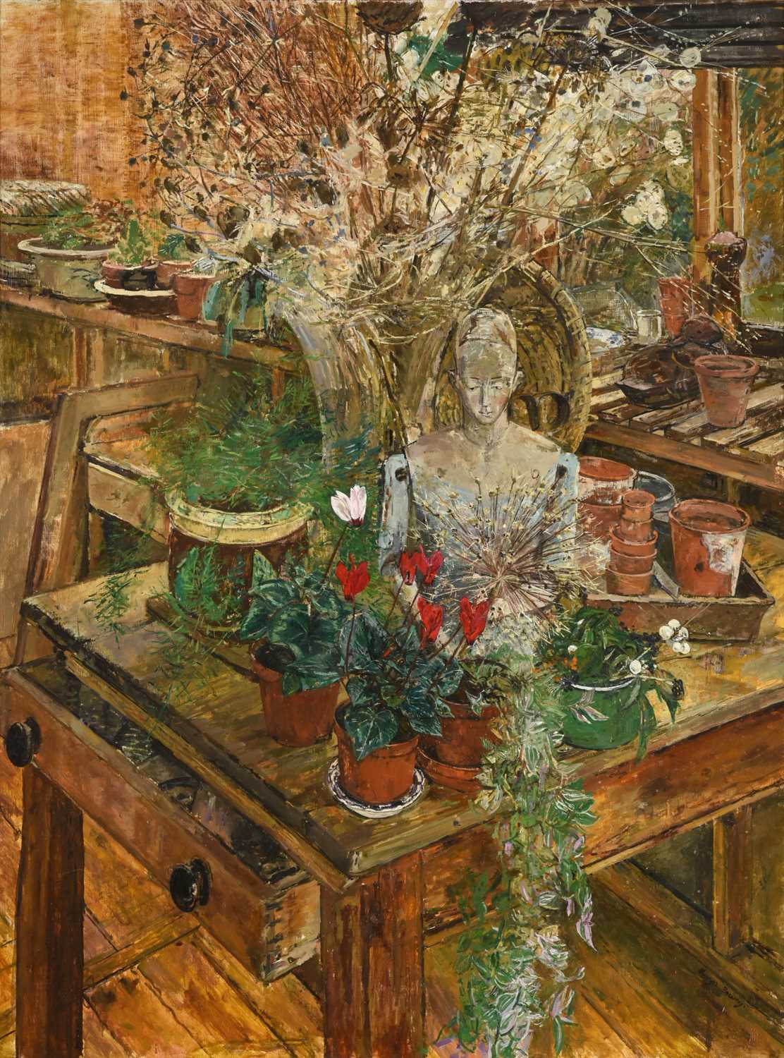 Lot 1108 - Olwyn Bowey RA (b.1936) Cyclamen and