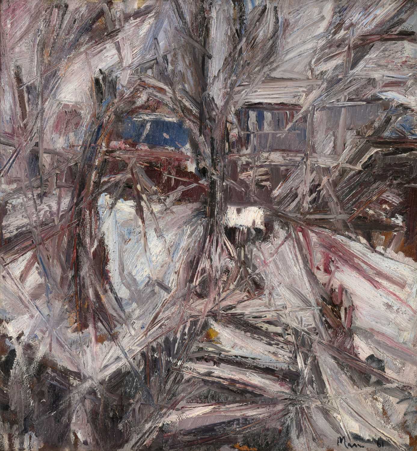 Lot 1111 - Lesley Marr (1922-2021) "Snow scene Steels...