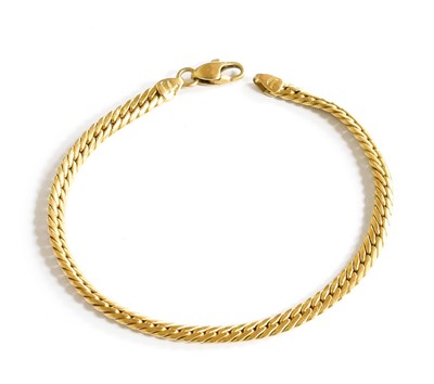 Lot 393 - An 18 Carat Gold Flat Curb Link Bracelet,...