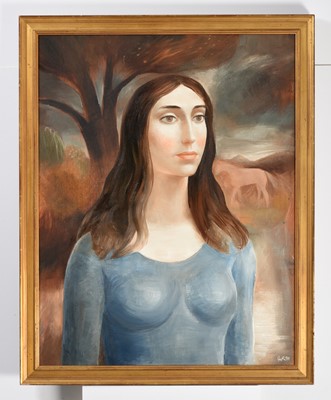 Lot 1112 - Peter W. Rogers (b.1933) A young lady standing...