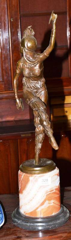 Lot 328 - Bronze lady on marble base