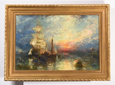 Lot 1054 - Stephen Frank Wasley (1848-1934) Tall masted...