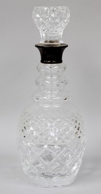 Lot 122 - A Silver Collared Cut Glass Decanter