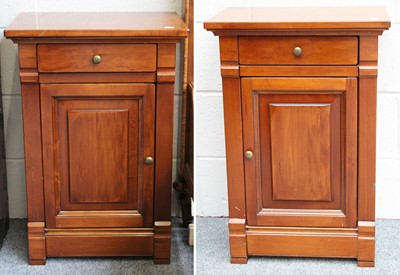 Lot 1440 - A Pair of Modern Cherrywood Bedside Cabinets,...