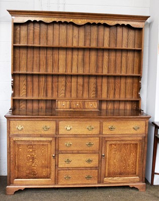 Lot 1281 - A Late 20th Century Bespoke Made Oak Dresser...