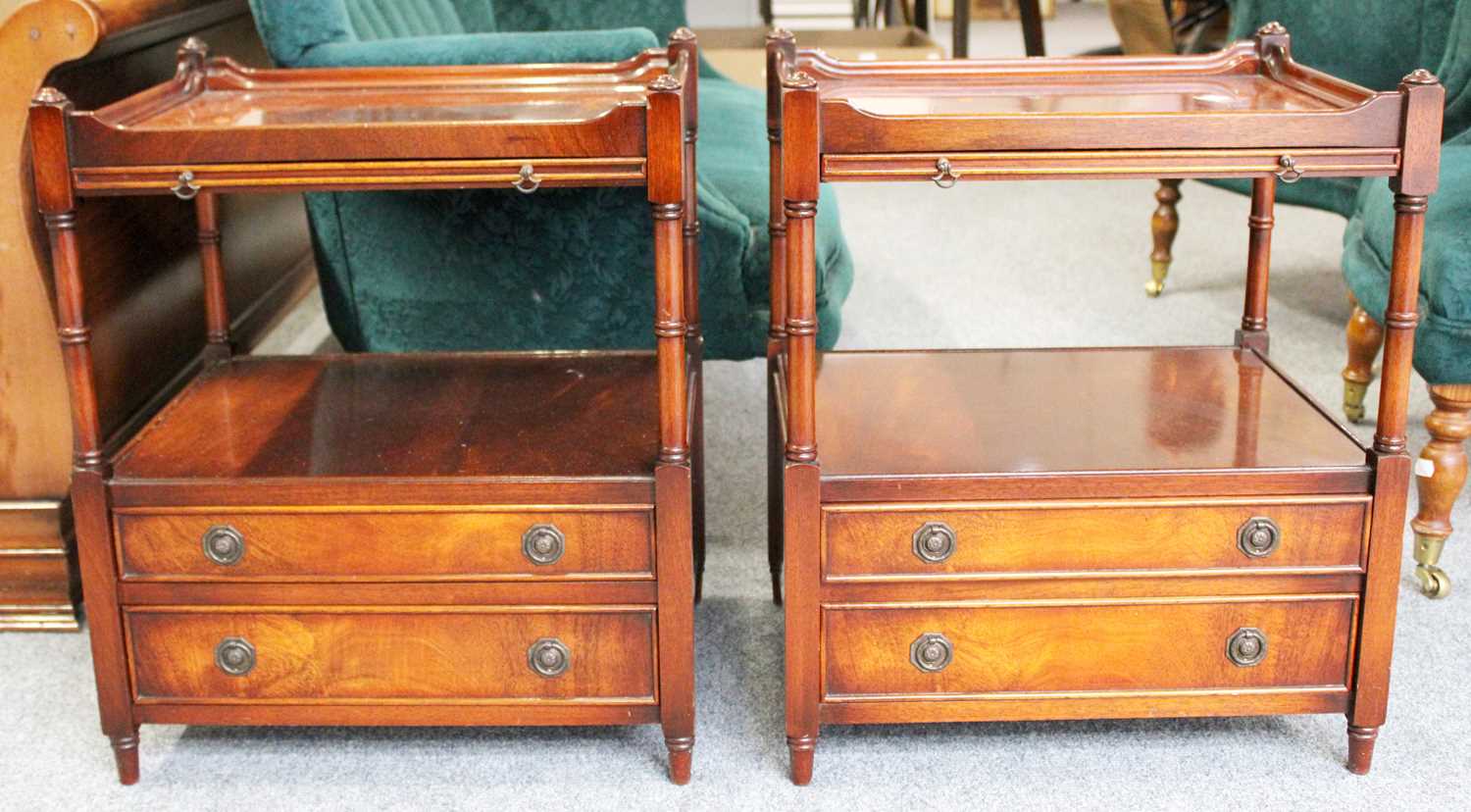 Lot 1193 A Pair of Reproduction Side Tables, 50cm by