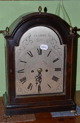 Lot 334 - George III ebonised mantel clock by Clarke, London