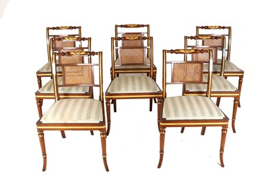 Lot 266 - A Set of Fourteen (8+6) Regency-Style Stained...