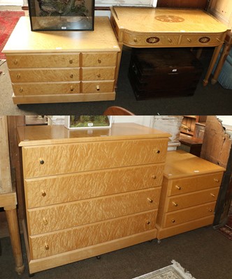 Lot 1378 - Birds Eye Maple Bedroom Furniture, comprising...