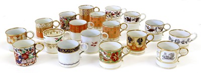 Lot 88 - Eighteen Various Regency Porcelain Coffee Cans,...