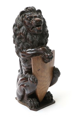 Lot 164 - A Carved Oak Heraldic Lion, 18th century,...