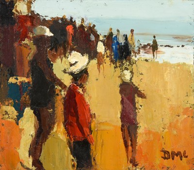 Lot 88 - Donald McIntyre RCA (1923-2009) "Crowded Beach"...