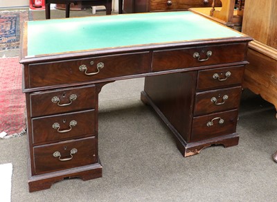 Lot 1313 - A George III Mahogany Pedestal Desk (a.f),...