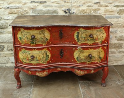 Lot 378 - An 18th Century Continental Red and Polychrome-...