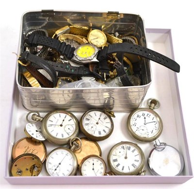 Lot 348 - Nine pocket watches, two movement and a quantity of wristwatches