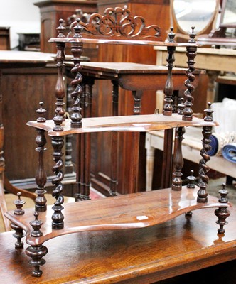 Lot 1191 - A Victorian Rosewood Hanging Wall Rack, of...