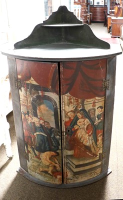 Lot 1215 - A 19th century Painted Pine Hanging Corner...