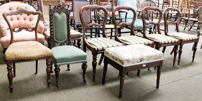 Lot 1324 - A Set of Four Chairs, a nursing chair and a...