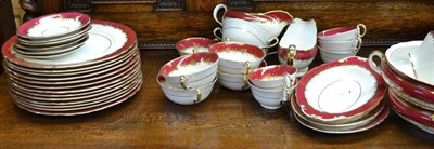 Lot 351 - Quantity of assorted Aynsley red and gilt decorated dinner wares
